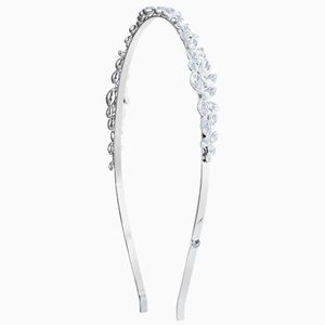 Swarovski Louison Headband, White, Rhodium plating, Crystals, New